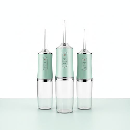 Three PureStream portable water flossers in the Family Pack